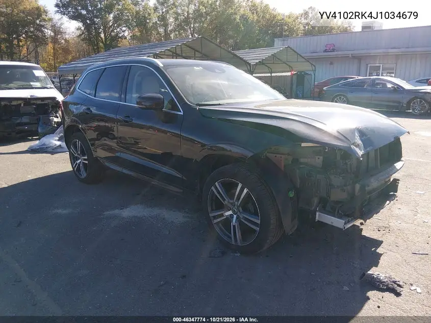 VOLVO XC60 2018, VIN YV4102RK4J1034679