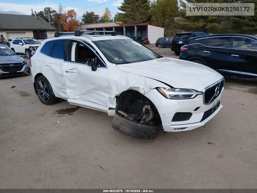 VOLVO XC60 2019, VIN LYV102RK0KB298172
