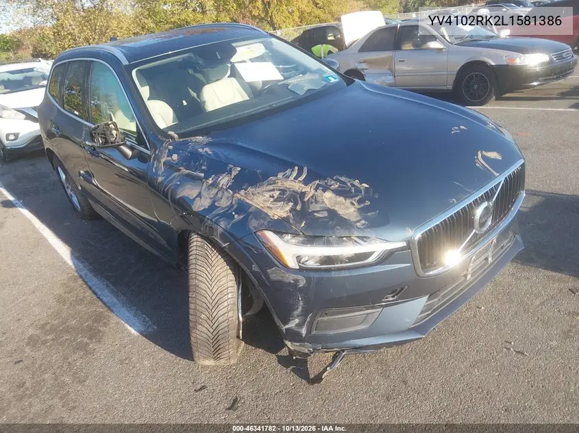 VOLVO XC60 2020, VIN YV4102RK2L1581386
