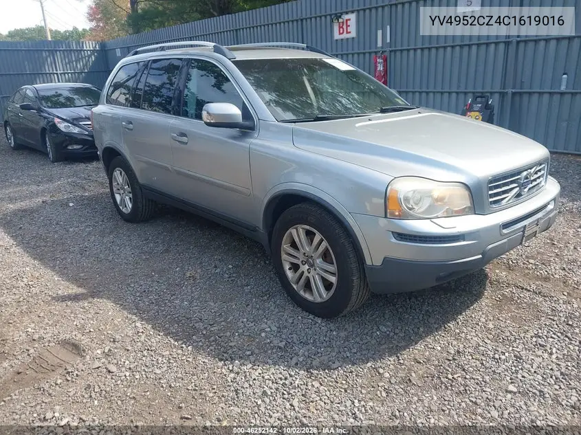VOLVO XC90 2012, VIN YV4952CZ4C1619016