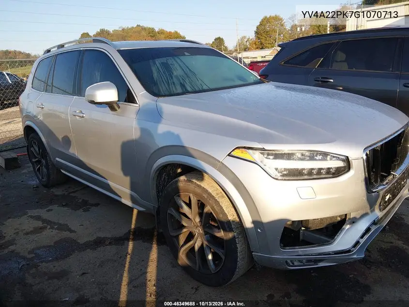 VOLVO XC90 2016, VIN YV4A22PK7G1070713