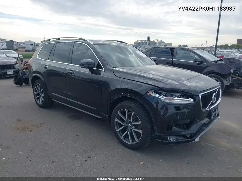 VOLVO XC90 2017, VIN YV4A22PK0H1183937