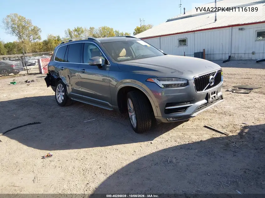VOLVO XC90 2017, VIN YV4A22PK4H1116189