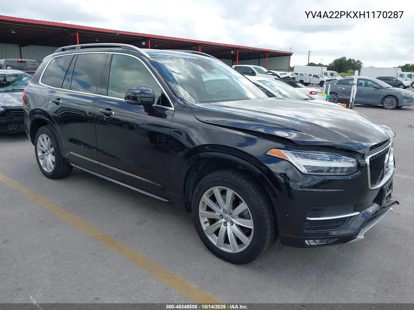 VOLVO XC90 2017, VIN YV4A22PKXH1170287