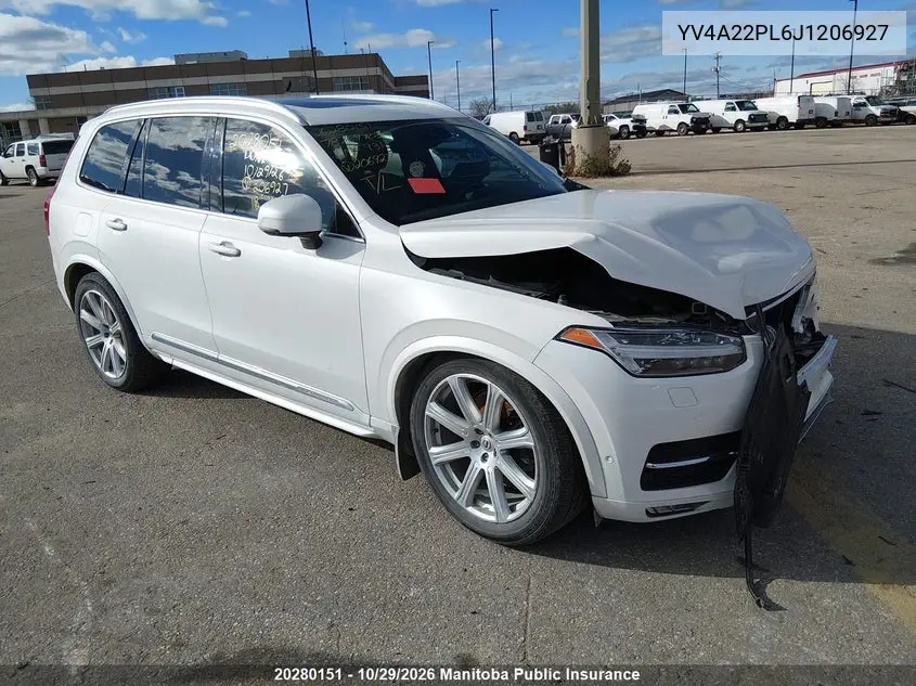 VOLVO XC90 2018, VIN YV4A22PL6J1206927